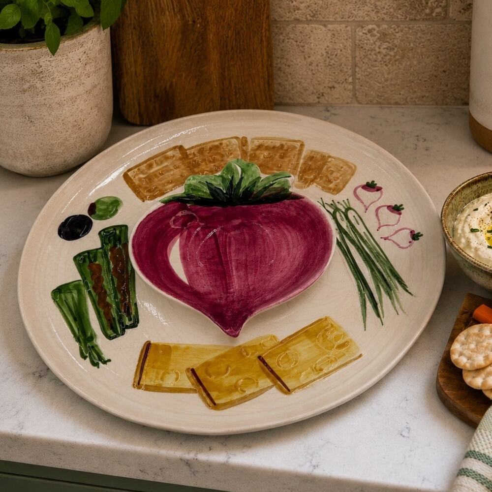 1980's Los Angeles Potteries Crudites Platter